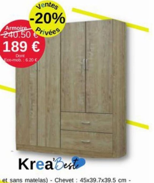 Promo Armoire chez KREABEL
