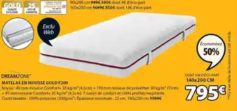 JYSK Matelas En Mousse Gold F200 offre