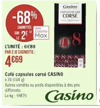 Géant Casino Cafe Capsules Corse Casino offre