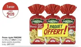 Géant Casino Penne rigate Panzani offre