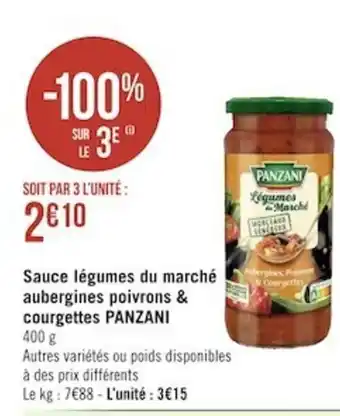 Géant Casino Sauce Legumes du Marche Aubergines Poivrons & Courgettes Panzani offre