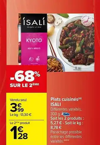 Carrefour Market Plats cuisinés isali offre