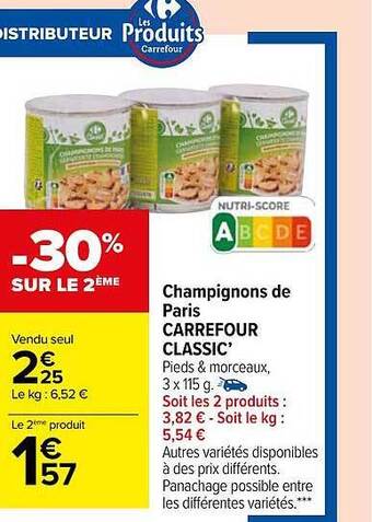 Carrefour Market Champignons de paris carrefour classic' offre