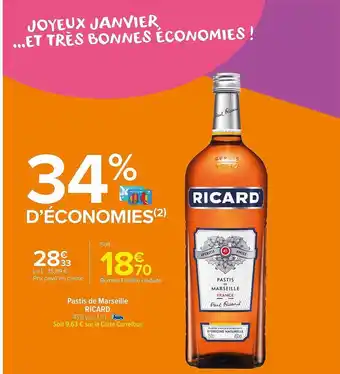 Carrefour Market Pastis de marseille ricard offre