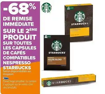 Carrefour Market Capsules de cafés compatibles nespresso starbucks offre