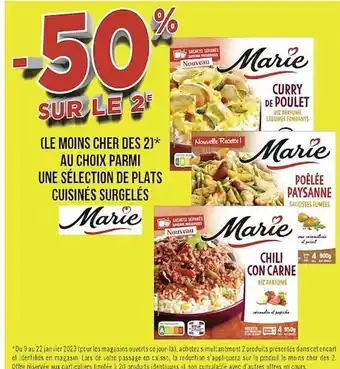 Géant Casino Plats cuisinés surgelés marie offre