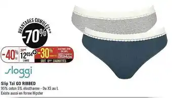 Géant Casino Slip taï go ribbed sloggi offre