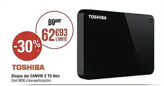 Géant Casino Disque dur canvio 2 to noir toshiba offre