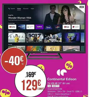 Géant Casino Tv led hd 32 offre