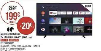 Géant Casino Tv led full hd 43 offre