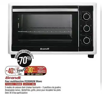 Géant Casino Four multifonction fc26muw blanc brandt offre