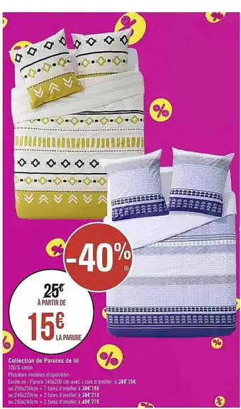 Géant Casino Collection de parures de lit offre