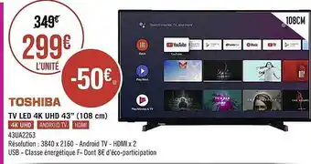 Géant Casino Tv led 4k uhd 43 offre