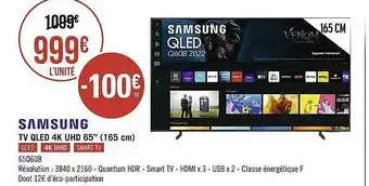 Géant Casino Tv qled 4k uhd 65 offre