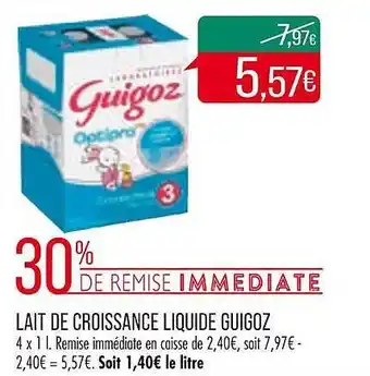 Match Lait de croissance liquide guigoz offre
