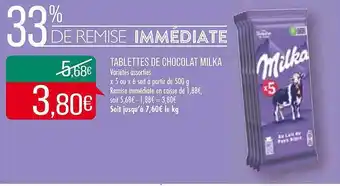 Match Tablettes de chocolat milka offre