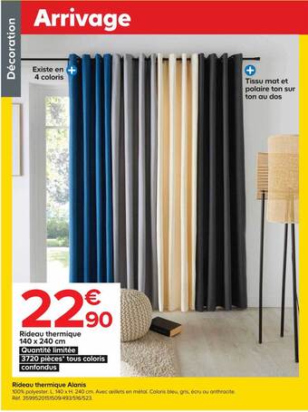 Castorama Rideau thermique 140 x 240 cm offre