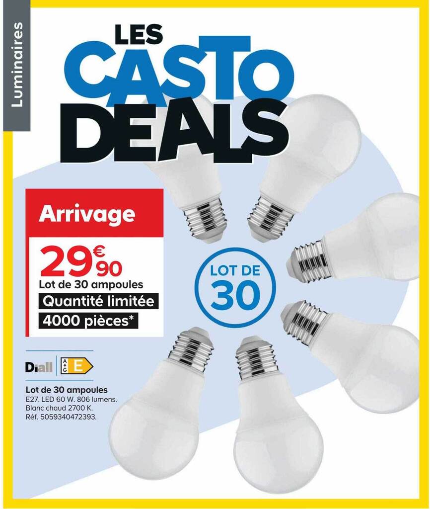 Promo Lot de 30 ampoules chez Castorama