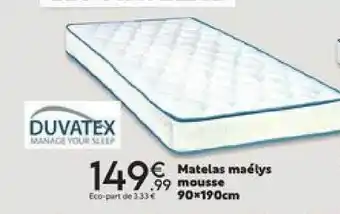 Matelas maélys mousse 90 x 190 cm