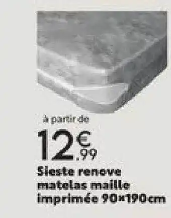 DYA Shopping Sieste renova matelas maille imprimée 90 x 190 cm offre