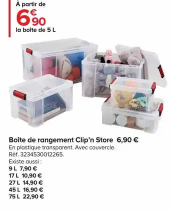 Castorama Boîte de rangement clip'n store offre