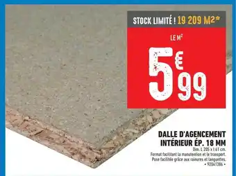Brico Cash Dalle d'agencement intérieur ép. 18 mm offre