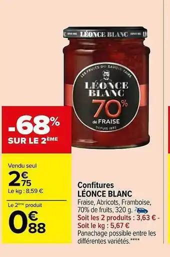 Carrefour Market Confitures léonce blanc offre