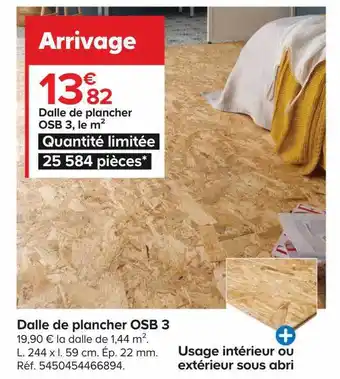 Castorama Dalle de plancher osb 3 offre