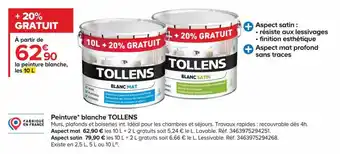 Castorama Peinture blanche tollens offre