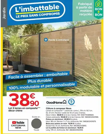 Castorama Clôture à composer neva goodhome offre
