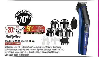 Géant Casino Tondeuse multi usages 10 en 1 babyliss offre