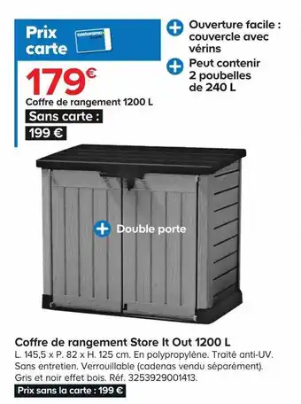 Castorama Coffret de rangement store it out 1200 l offre