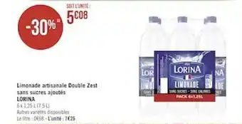 Géant Casino Limonade artisanale double zest sans sucres ajoutés lorina offre