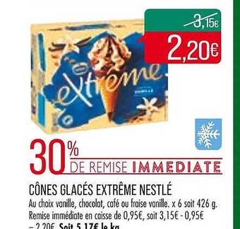 Match Cônes glacés extrême nestlé offre