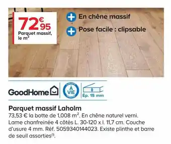 Castorama Parquet massif laholm goodhome offre