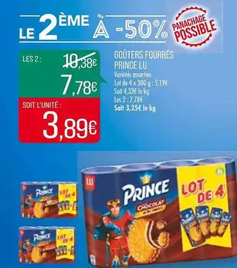 Match Goûters fourrés prince lu offre