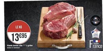 Géant Casino Viande bovine côte*** à griller offre