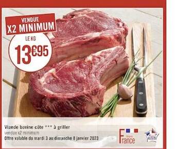 Géant Casino Viande bovine côte *** à griller offre