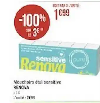 Géant Casino Mouchoirs étui sensitive renova offre