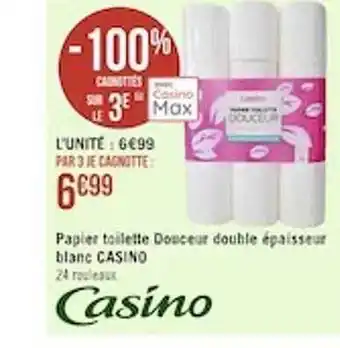 Géant Casino Papier toilette douceur double épaisseur blanc casino offre