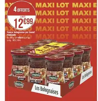 Géant Casino Sauce bolognaise pur bœuf panzani offre