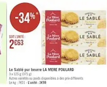 Le sablé pur beurre la mère poulard