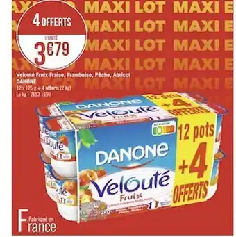Géant Casino Velouté fruix fraise, framboise, pêche, abricot danone offre