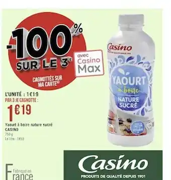 Géant Casino Yaourt à boire nature sucré casino offre