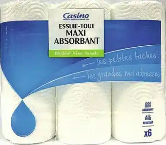 Casino Supermarchés Essuie-tout blanc maxi absorbant offre