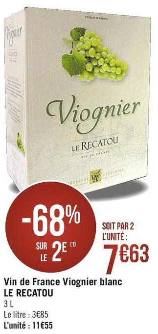 Casino Supermarchés Vin de France Viognier blanc offre