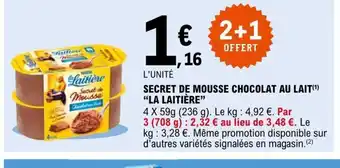 Secret de Mousse Chocolat au Lait La Laitière