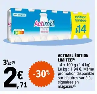 E.Leclerc Actimel édition limitée offre