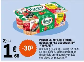 E.Leclerc Panier de Yoplait Fruits Rouges Offre Decouverte Yoplait offre