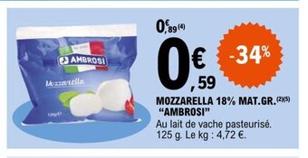 E.Leclerc Mozzarella 18% Mat Gr Ambrosi offre